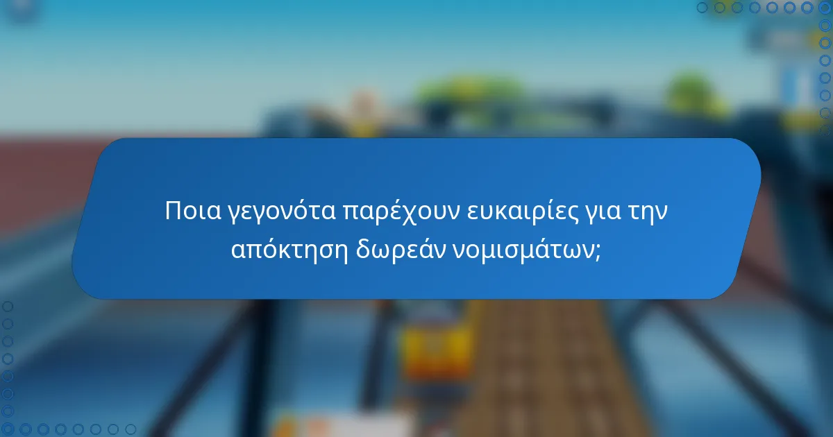 Ποια γεγονότα παρέχουν ευκαιρίες για την απόκτηση δωρεάν νομισμάτων;