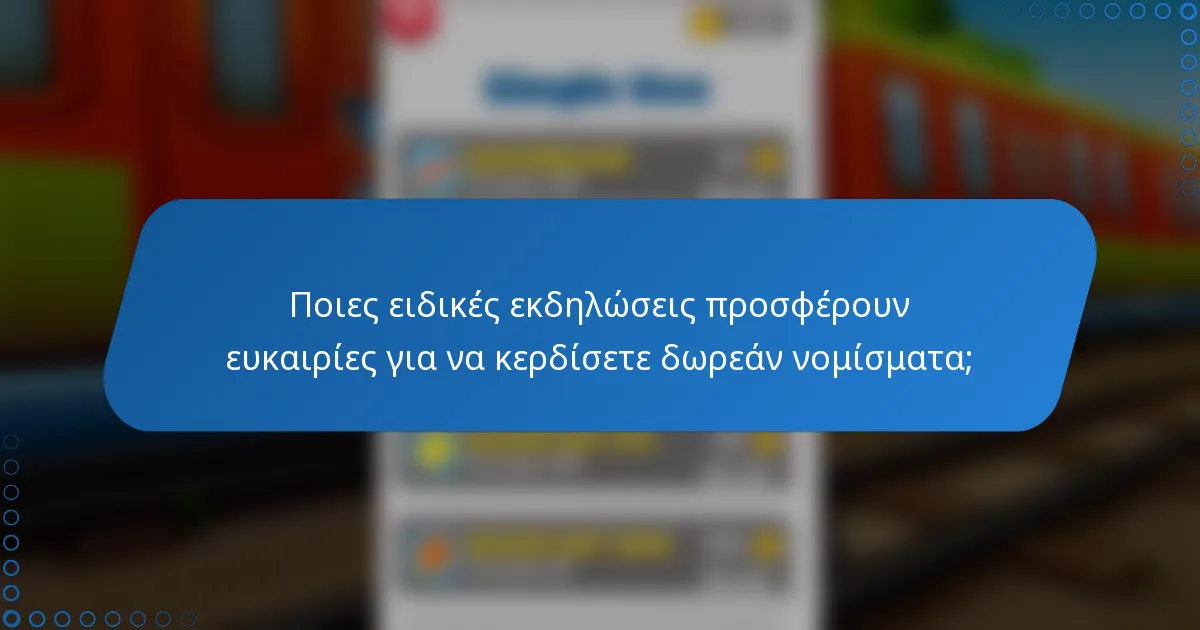 Ποιες ειδικές εκδηλώσεις προσφέρουν ευκαιρίες για να κερδίσετε δωρεάν νομίσματα;
