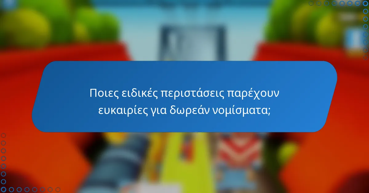 Ποιες ειδικές περιστάσεις παρέχουν ευκαιρίες για δωρεάν νομίσματα;