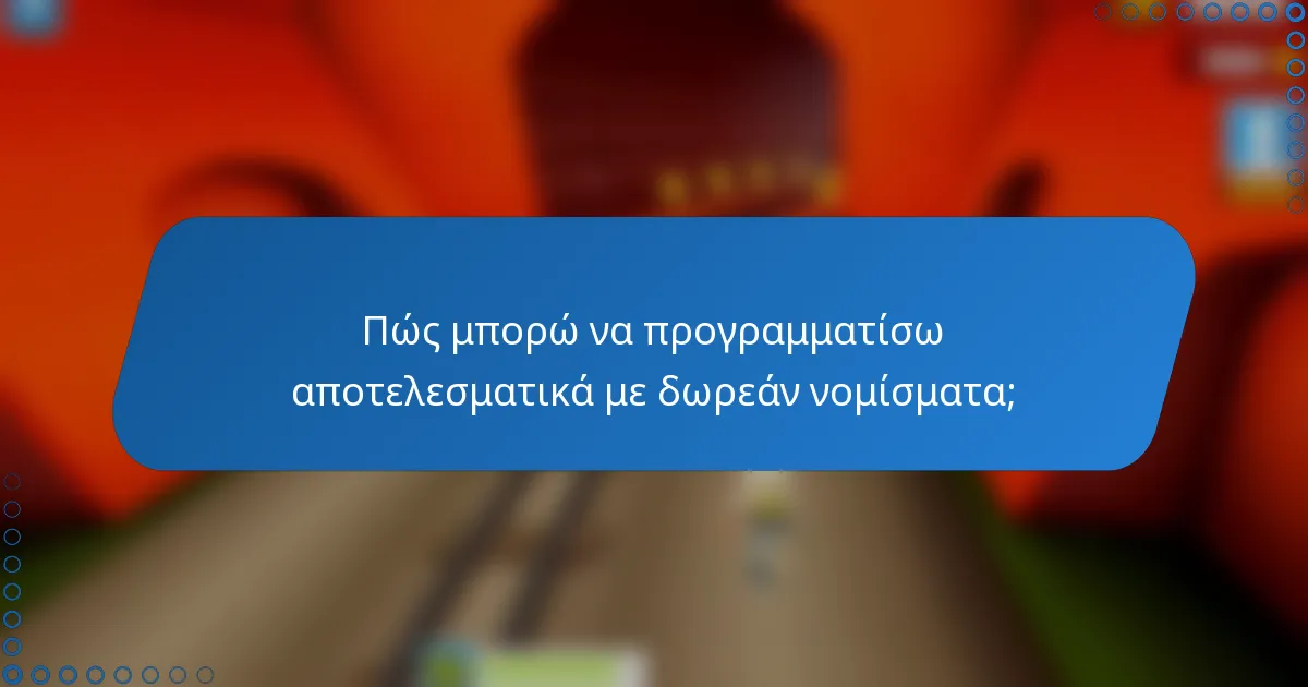 Πώς μπορώ να προγραμματίσω αποτελεσματικά με δωρεάν νομίσματα;